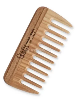 Mini Pettine in Legno a Denti Radi Senza Manico