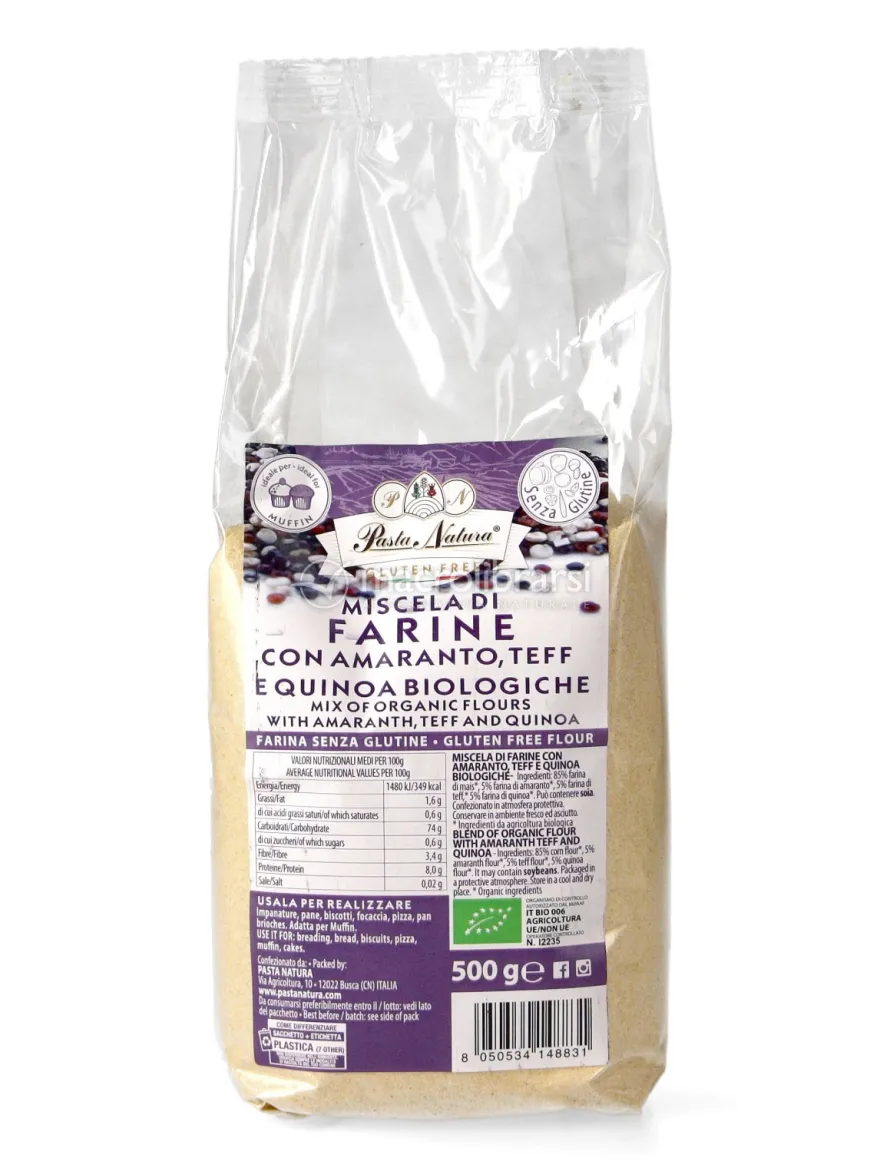 Miscela di Farine con Amaranto, Teff e Quinoa Biologiche