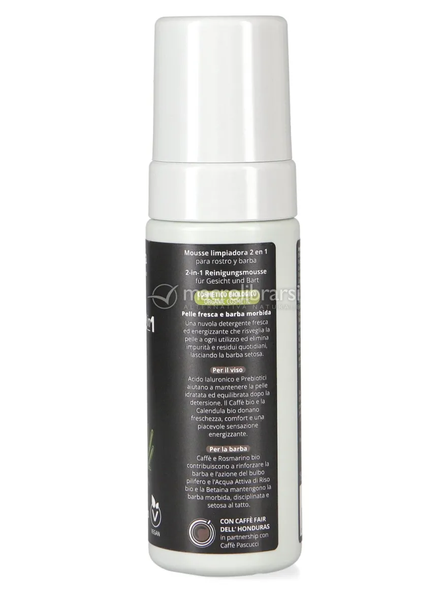 Mousse Detergente Uomo 2 in 1 Viso + Barba