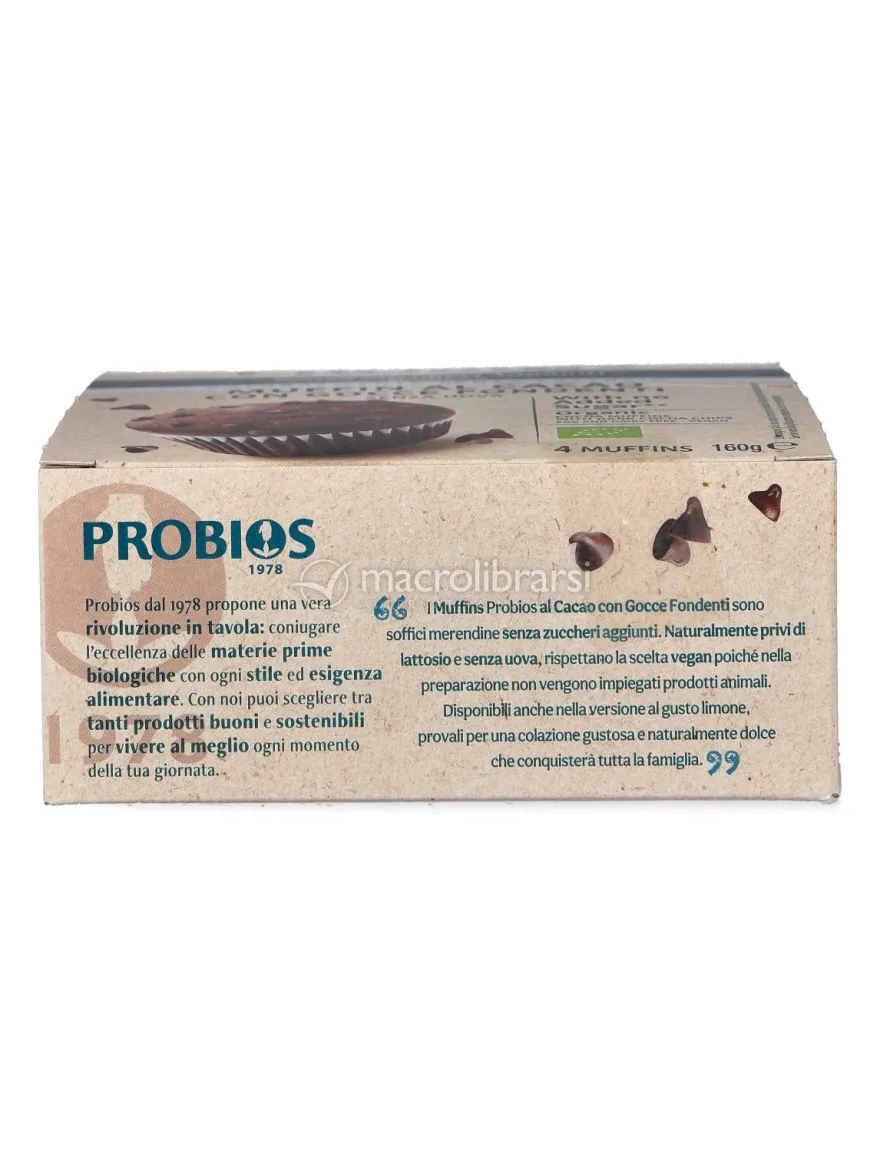 Muffins al Cacao con Gocce di Cioccolato Bio