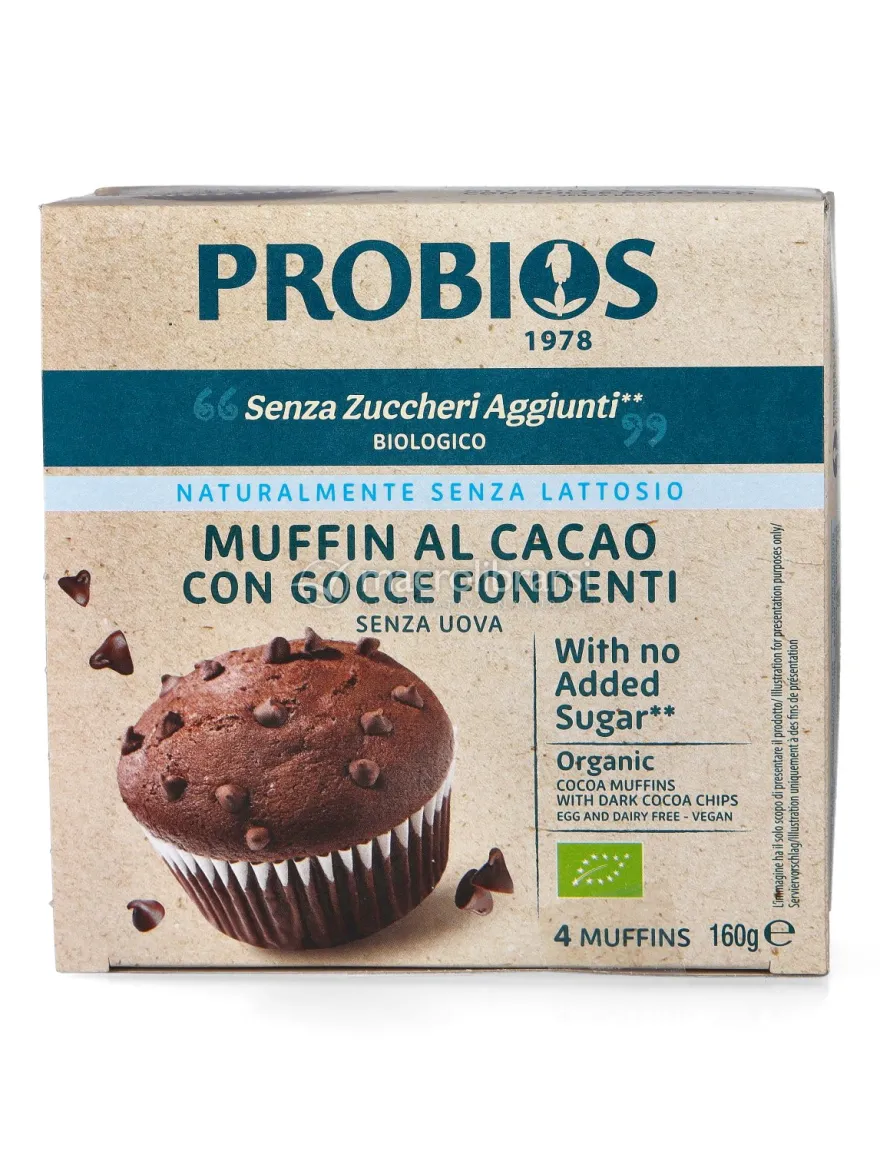 Muffins al Cacao con Gocce di Cioccolato Bio