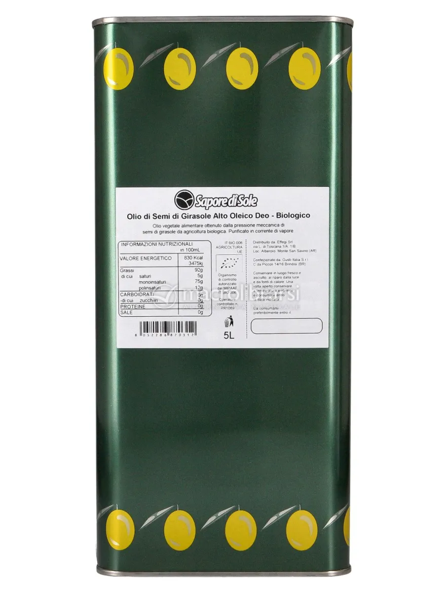Olio di Semi di Girasole Alto Oleico Bio