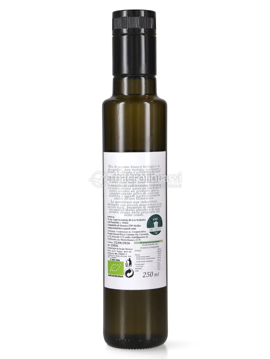 Olio di Semi di Sesamo Siciliano Biologico