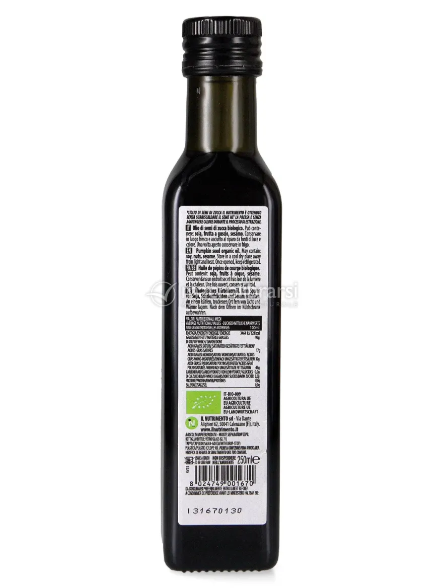 Olio di Semi di Zucca Biologico
