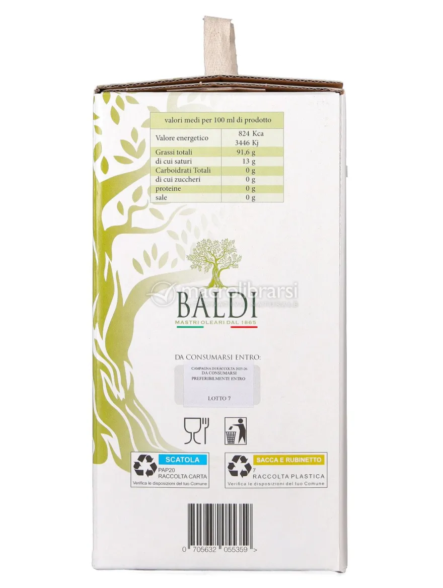 Olio Extravergine di Oliva Biologico Italiano - Bag in Box