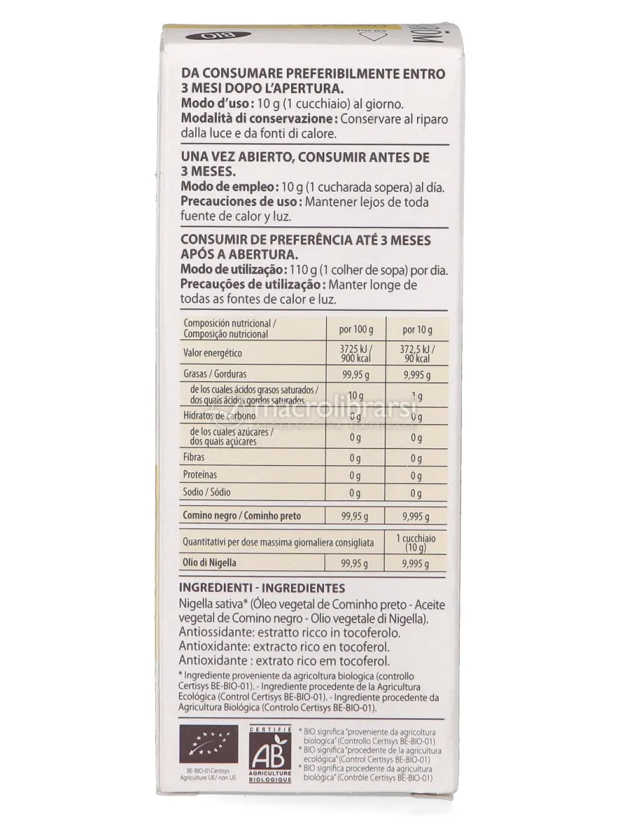 Olio Vegetale di Cumino Nero
