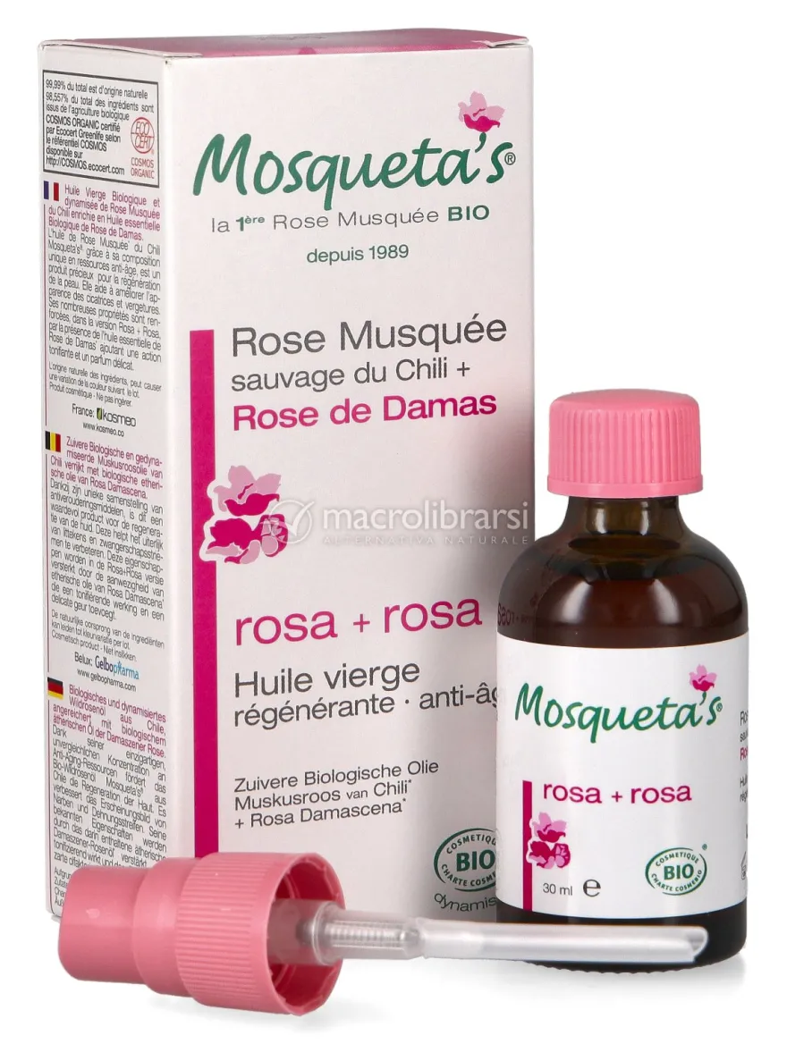Olio Vergine di Rosa Mosqueta del Cile e Rosa Damascena - 30 ml