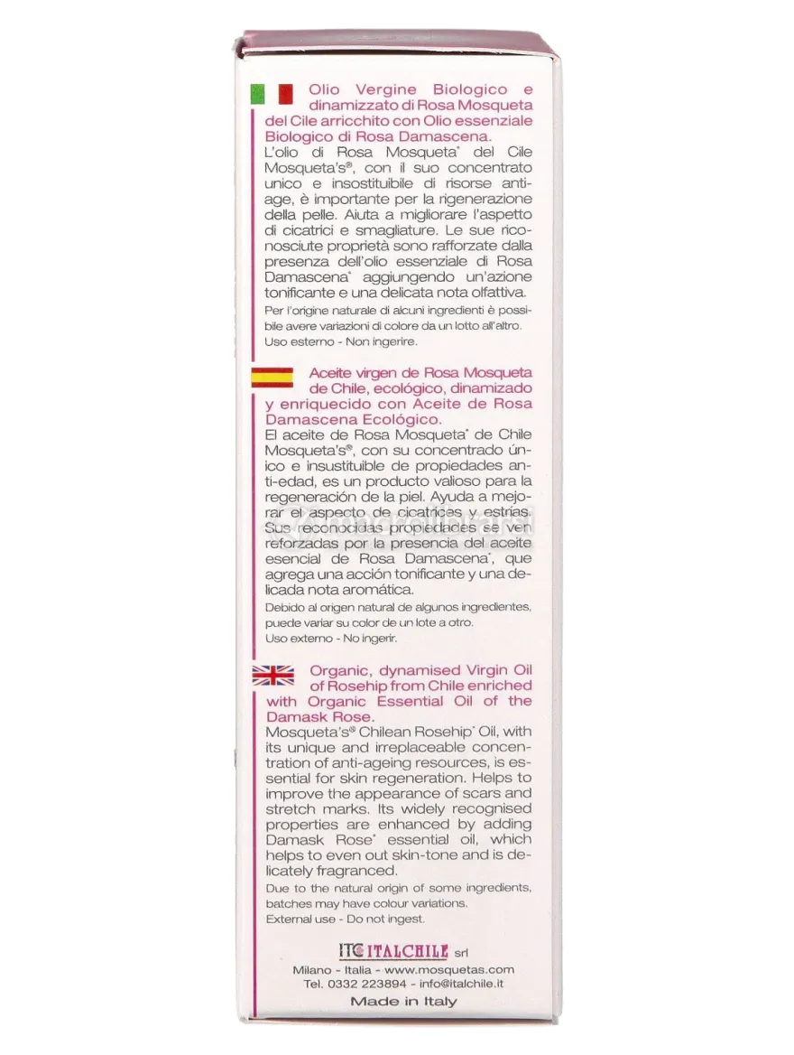 Olio Vergine di Rosa Mosqueta del Cile e Rosa Damascena - 30 ml