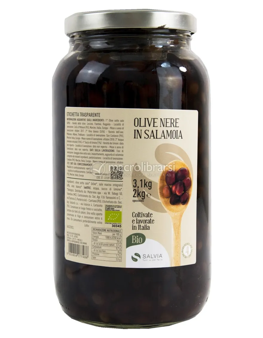 Olive Nere In Salamoia Bio - 2 Kg