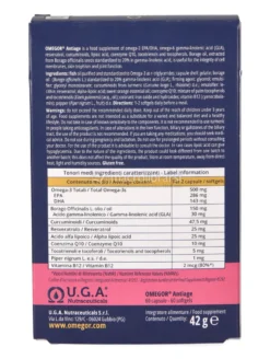 Omegor Anti-Age - Integratore Alimentare di acidi grassi Omega-3 EPA/DHA e Omega-6 GLA
