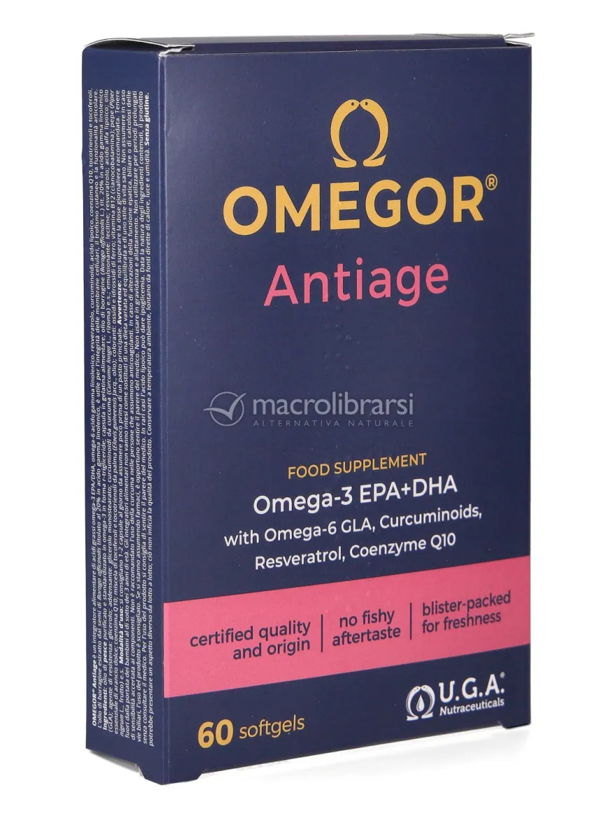 Omegor Anti-Age - Integratore Alimentare di acidi grassi Omega-3 EPA/DHA e Omega-6 GLA
