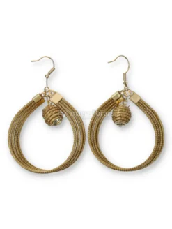 Orecchini in Oro Vegetale Capim Dourado - Cerchio con Sfera