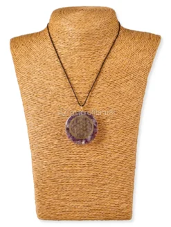 Orgonite Ciondolo Fiore della Vita - Ametista/Cristallo di Rocca