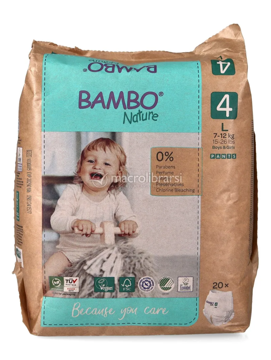 Pannolini a Mutandina Bambo Nature - Taglia 4 - 7/12Kg