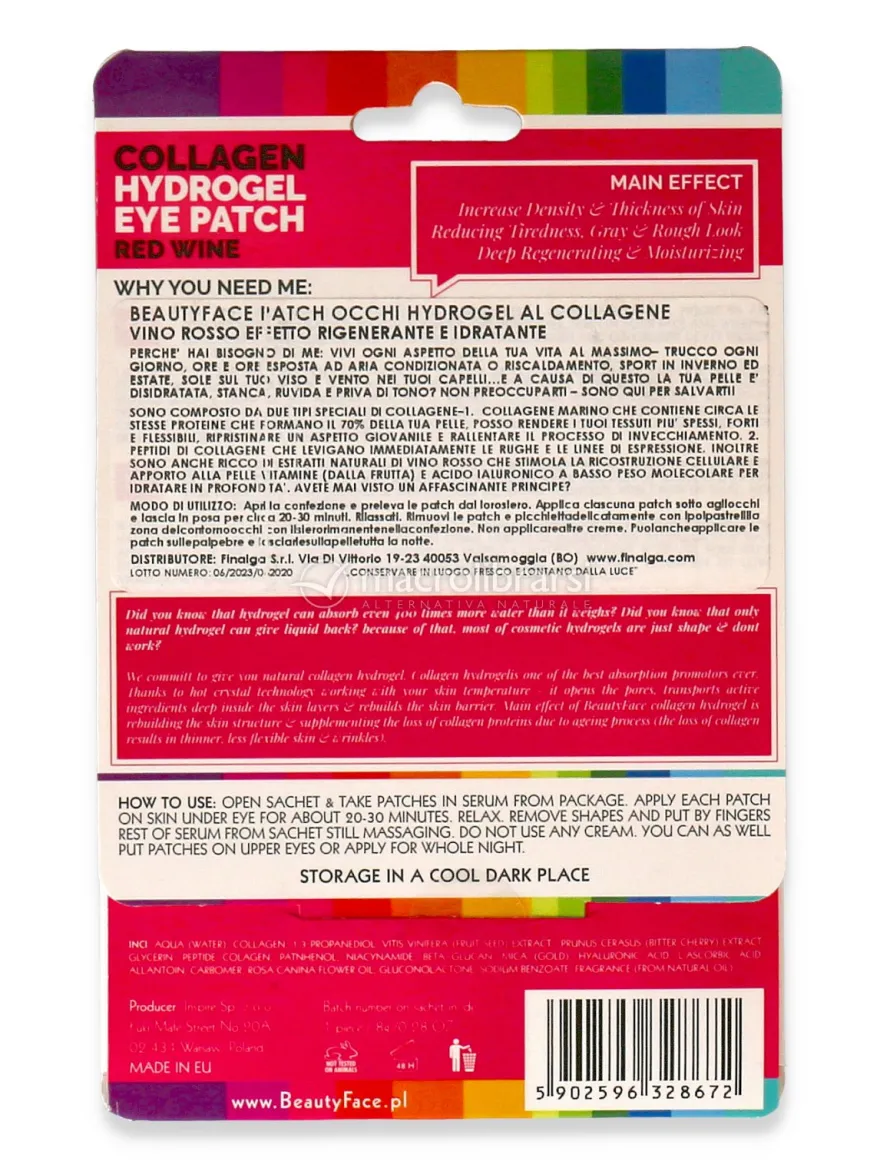 Patch Occhi Hydrogel al Collagene - Vino Rosso