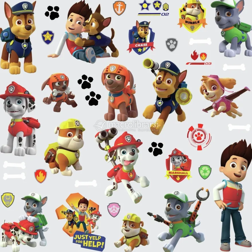Paw Patrol Stickers - Cuccioli senza Paura