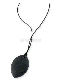 Pendente di Shungite Lucida con Cordino - Foglia
