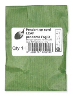 Pendente di Shungite Lucida con Cordino - Foglia