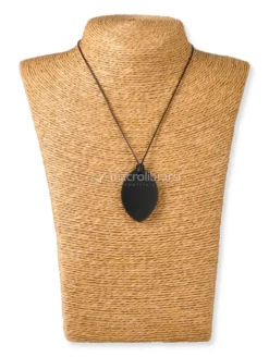 Pendente di Shungite Lucida con Cordino - Foglia