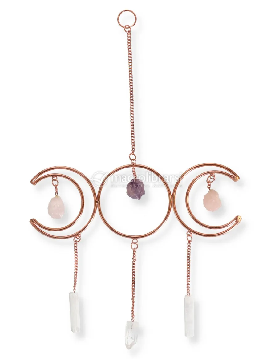 Pendente per Finestre Tripla Luna - Triangolo d'Oro - Selenite
