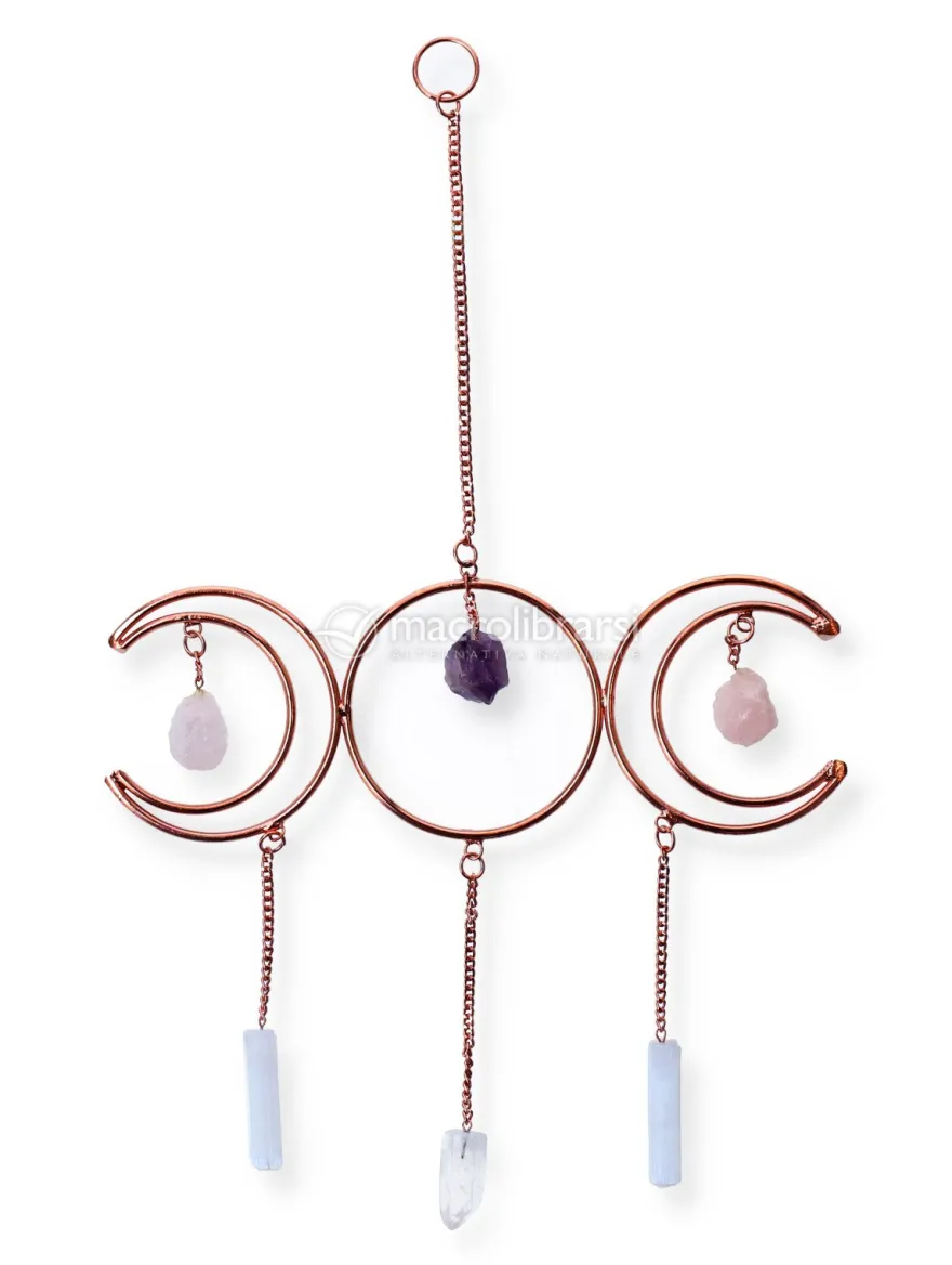 Pendente per Finestre Tripla Luna - Triangolo d'Oro - Selenite