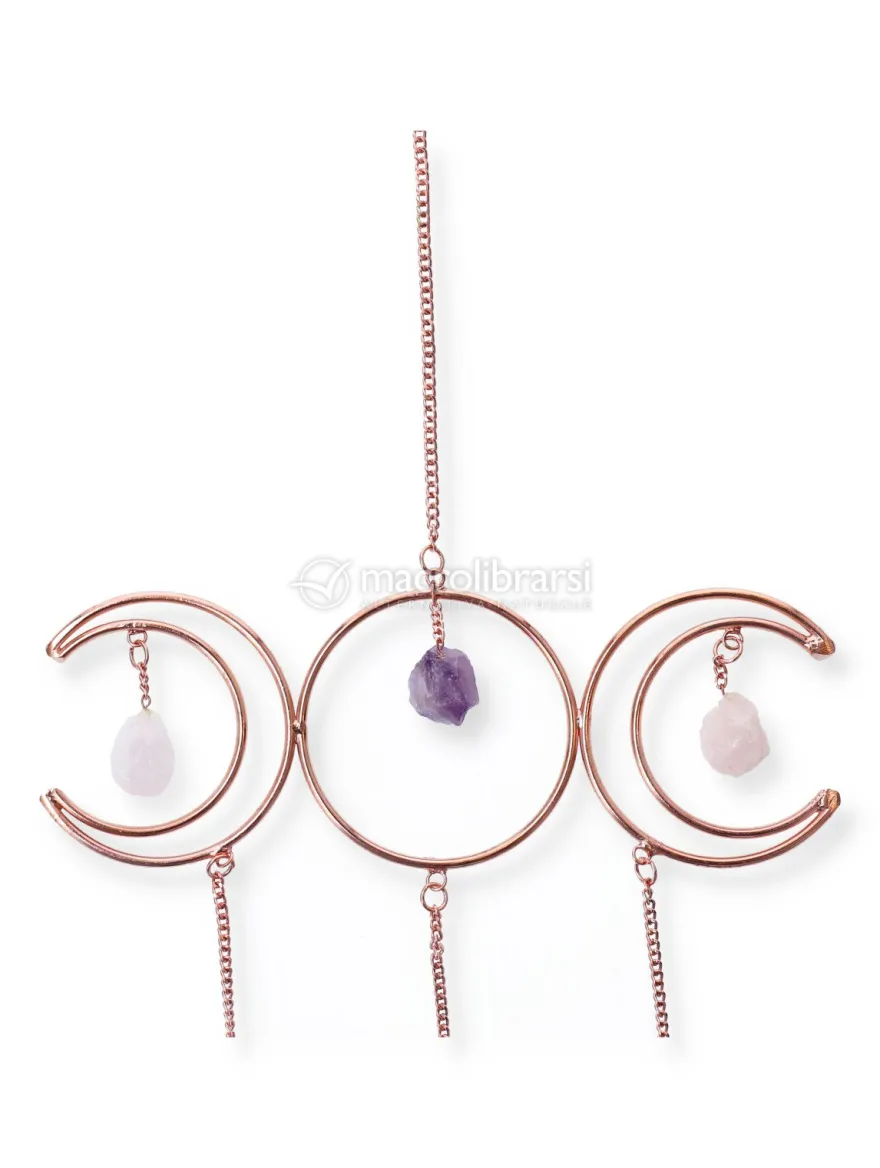 Pendente per Finestre Tripla Luna - Triangolo d'Oro - Selenite