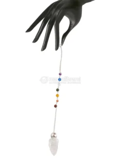 Pendolo Angelico con Catenella Chakra - Cristallo di Rocca