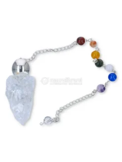 Pendolo Angelico con Catenella Chakra - Cristallo di Rocca