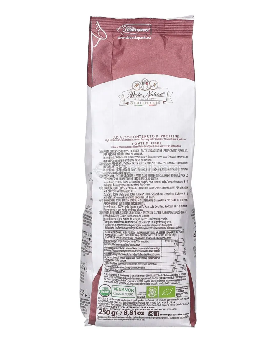 Penne di Lenticchie Rosse Bio