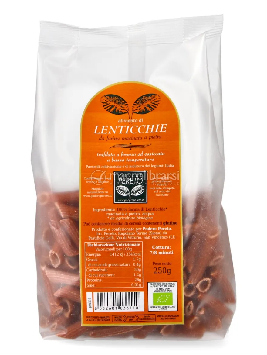 Penne Rigate di Lenticchie Rosse