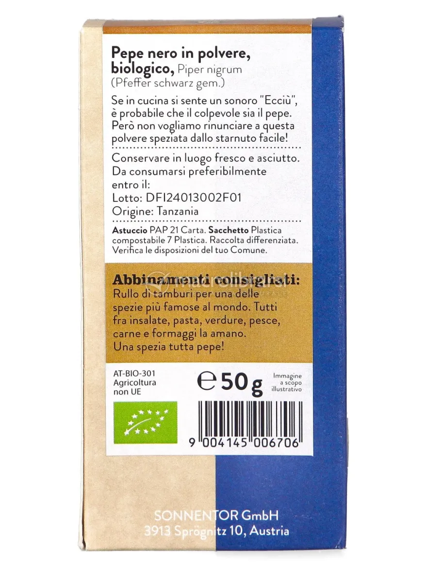 Pepe Nero in Polvere Biologico