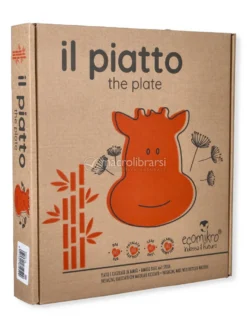 Piatto Giraffa in Bambù con Cucchiaio - Lilla