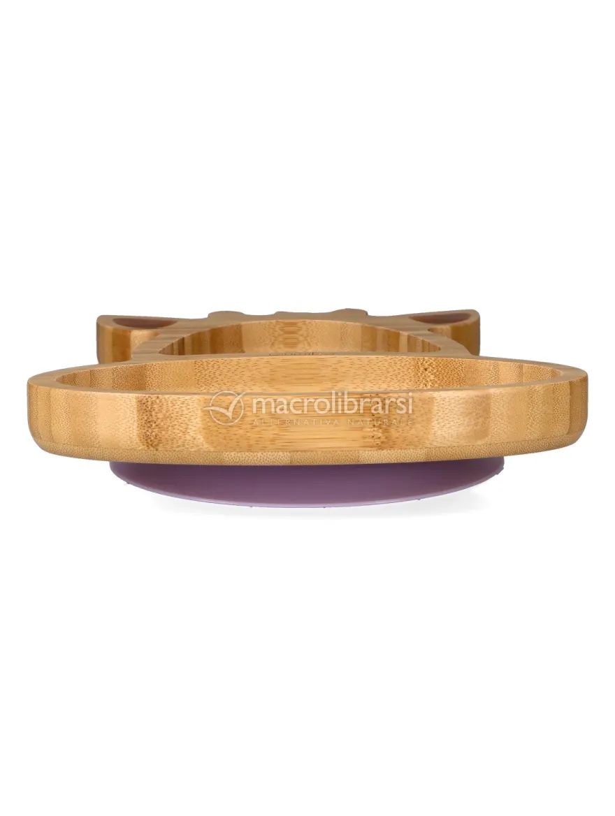 Piatto Giraffa in Bambù con Cucchiaio - Lilla