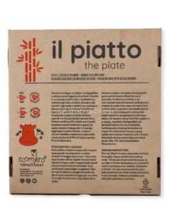 Piatto Giraffa in Bambù con Cucchiaio - Lilla