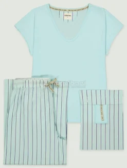 Pigiama Donna in Cotone Biologico "Mori Strip Spark" - M