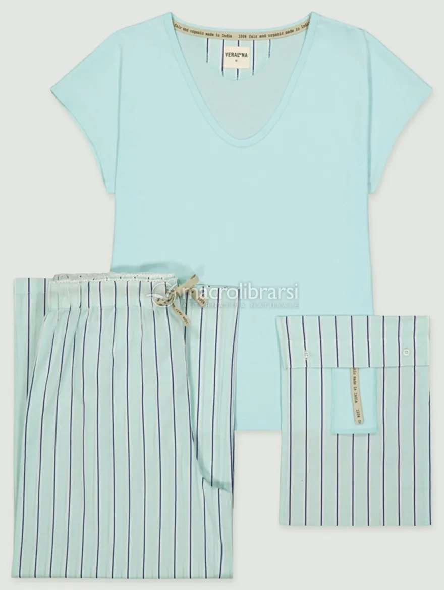 Pigiama Donna in Cotone Biologico "Mori Strip Spark" - M