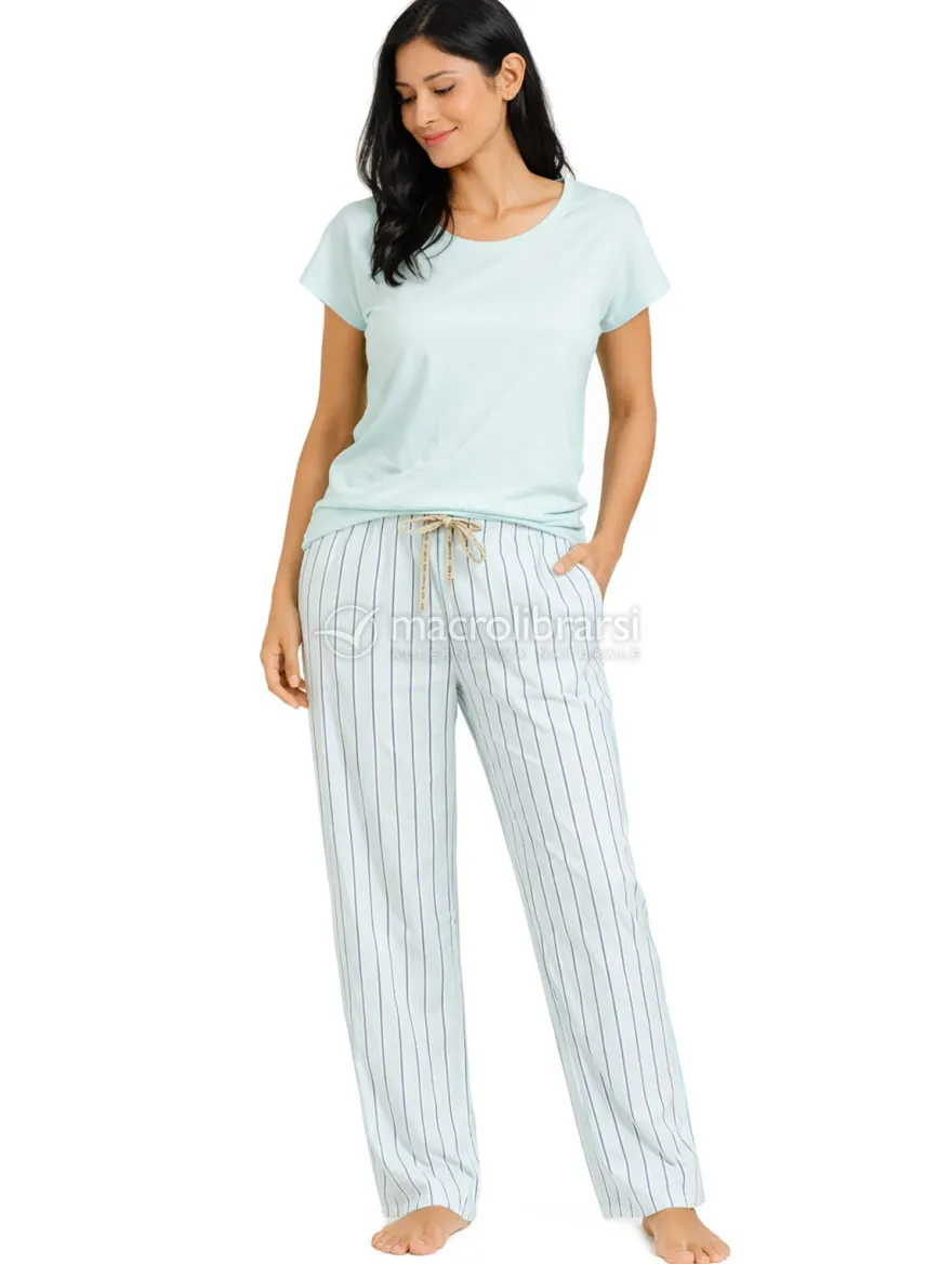 Pigiama Donna in Cotone Biologico "Mori Strip Spark" - M