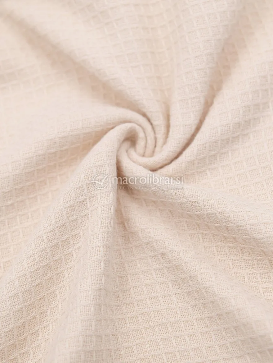 Poncho Bimbo in Spugna Waffle - Warm White - 0/2 Anni