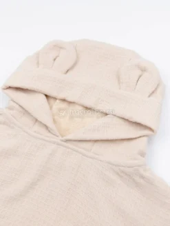 Poncho Bimbo in Spugna Waffle - Warm White - 0/2 Anni