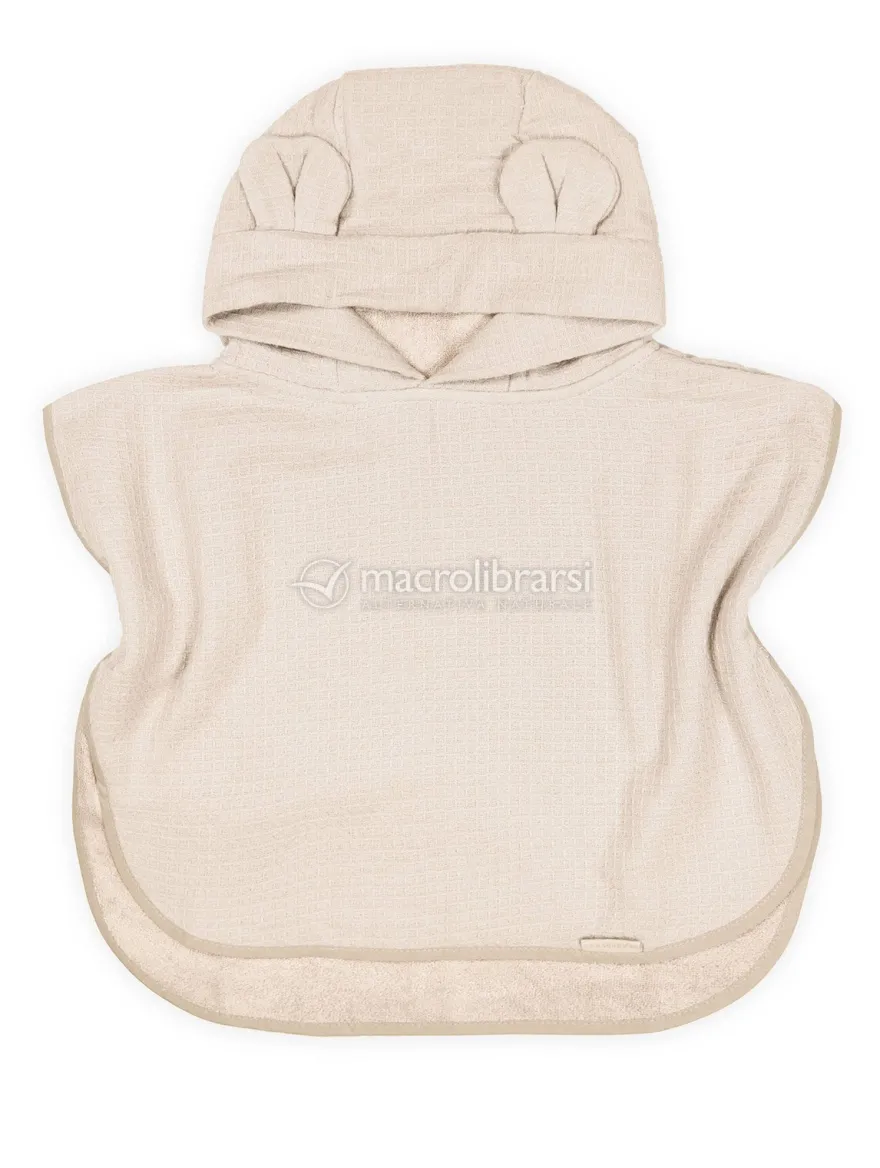 Poncho Bimbo in Spugna Waffle - Warm White - 0/2 Anni
