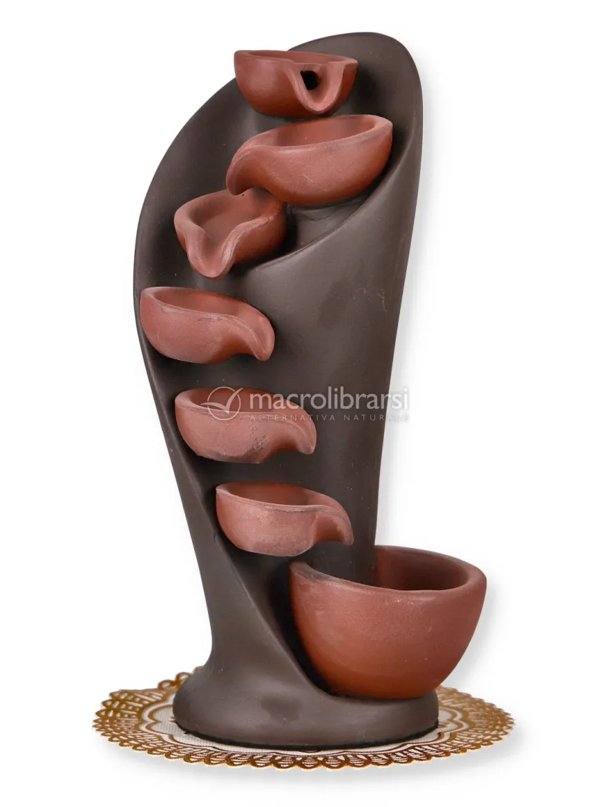 Portaincenso in Terracotta Backflow a Cascata con Piccole Brocche