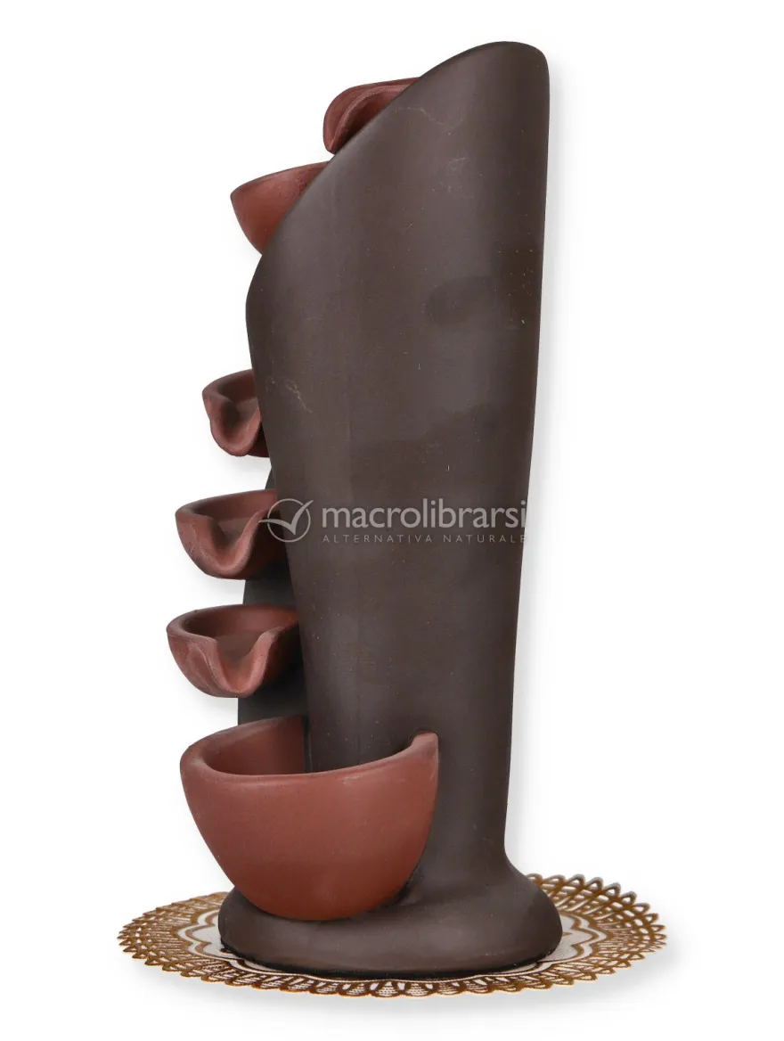 Portaincenso in Terracotta Backflow a Cascata con Piccole Brocche
