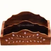 Portalettere in Legno con Intarsi Bianchi