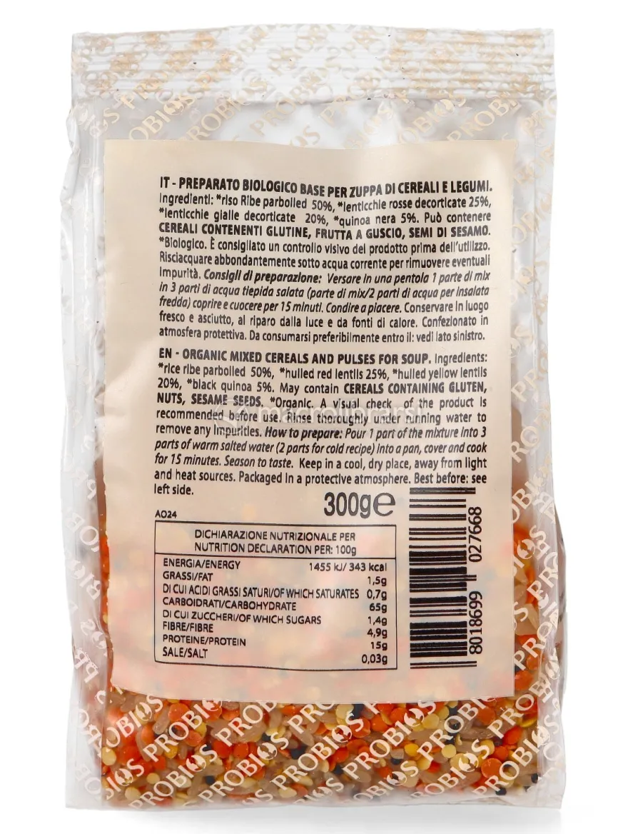 Preparto Biologico per Zuppa di Cereali e Legumi - Mix 4 Stagioni