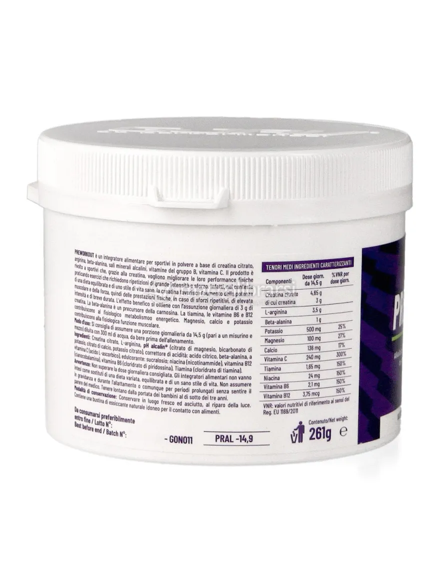 PreWorkout® con Creatina Citrato Arginina e Beta Alanina