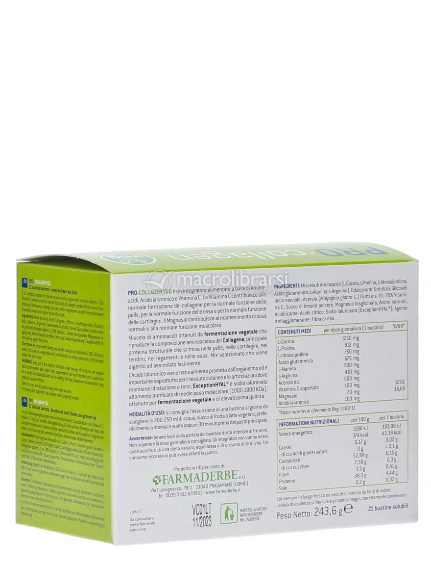 Pro Collagen Veg - Integratore di Acido Ialuronico ExceptionHYAL®, Magnesio e Vitamina C