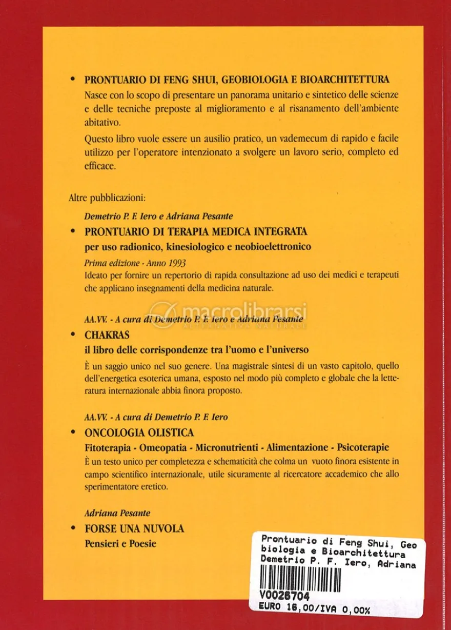 Prontuario di Feng Shui, Geobiologia e Bioarchitettura