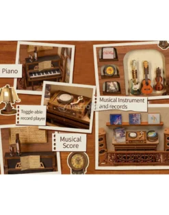 Puzzle in Legno 3D Book Nook Kit - The Secret Rhythm