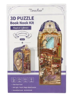 Puzzle in Legno 3D Book Nook Kit - Magical Library