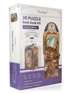 Puzzle in Legno 3D Book Nook Kit - Magical Library